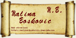 Malina Bošković vizit kartica